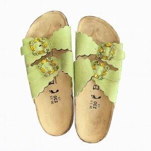 Betula by Birkenstock Green Scalloped Double Buckle Sandals – Size 36/5